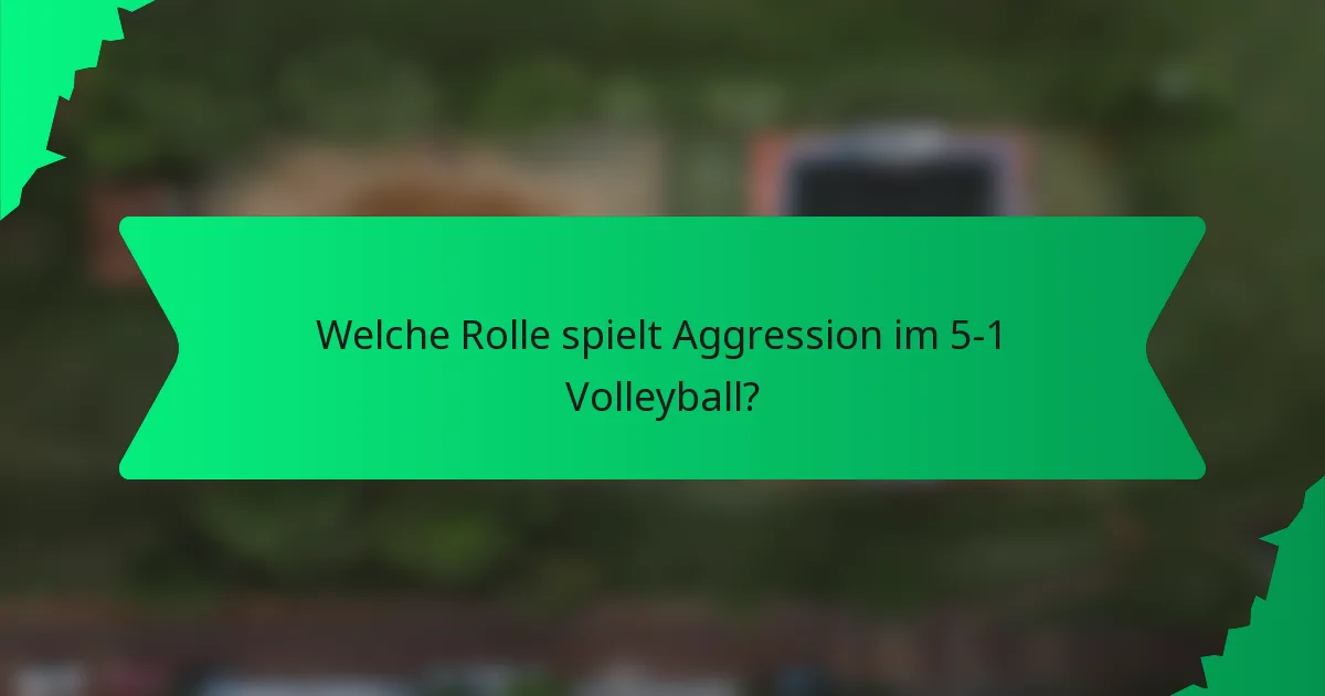 Welche Rolle spielt Aggression im 5-1 Volleyball?