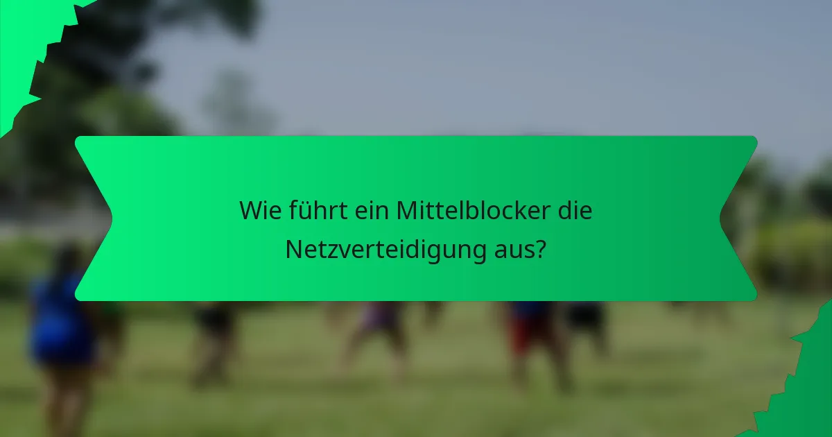 Wie führt ein Mittelblocker die Netzverteidigung aus?